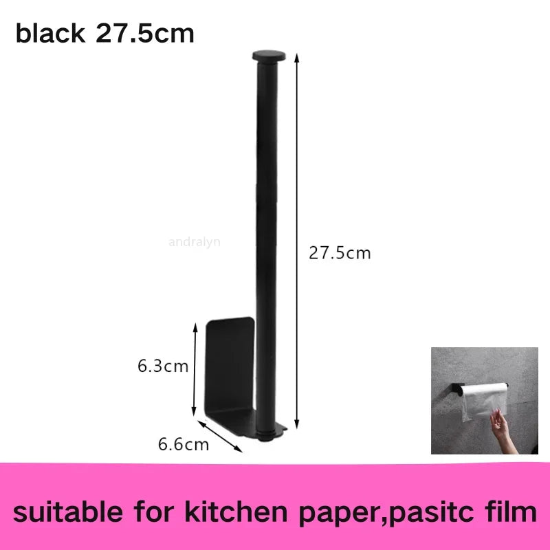 Stainless Steel Self-Adhesive Towel & Toilet Roll Holder – No Drills