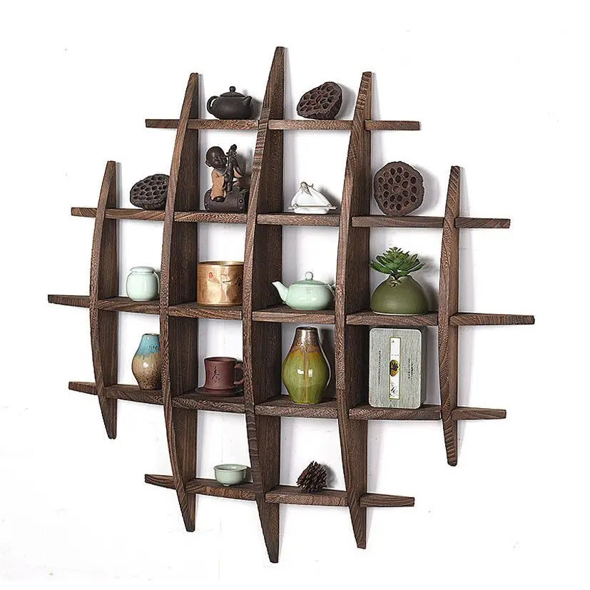 Minimalist Chinese Style Tea Set Display Rack