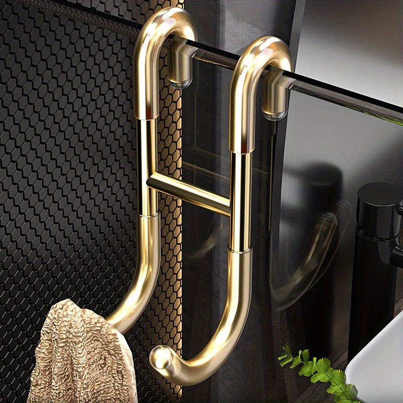 Stainless Steel Shower Door Hooks - No-Drill
