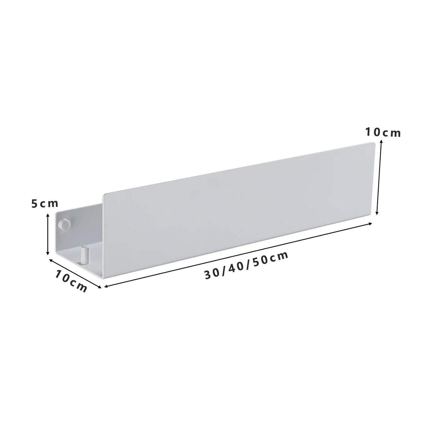 White Aluminium Corner Shower Shelf with Hooks