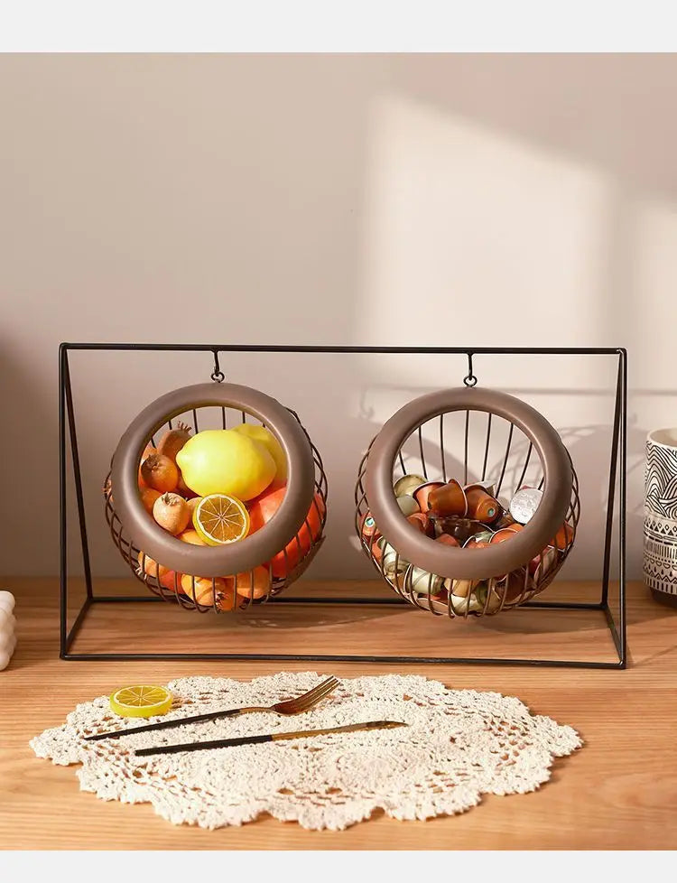 Wrought Iron Hanging Fruit Basket