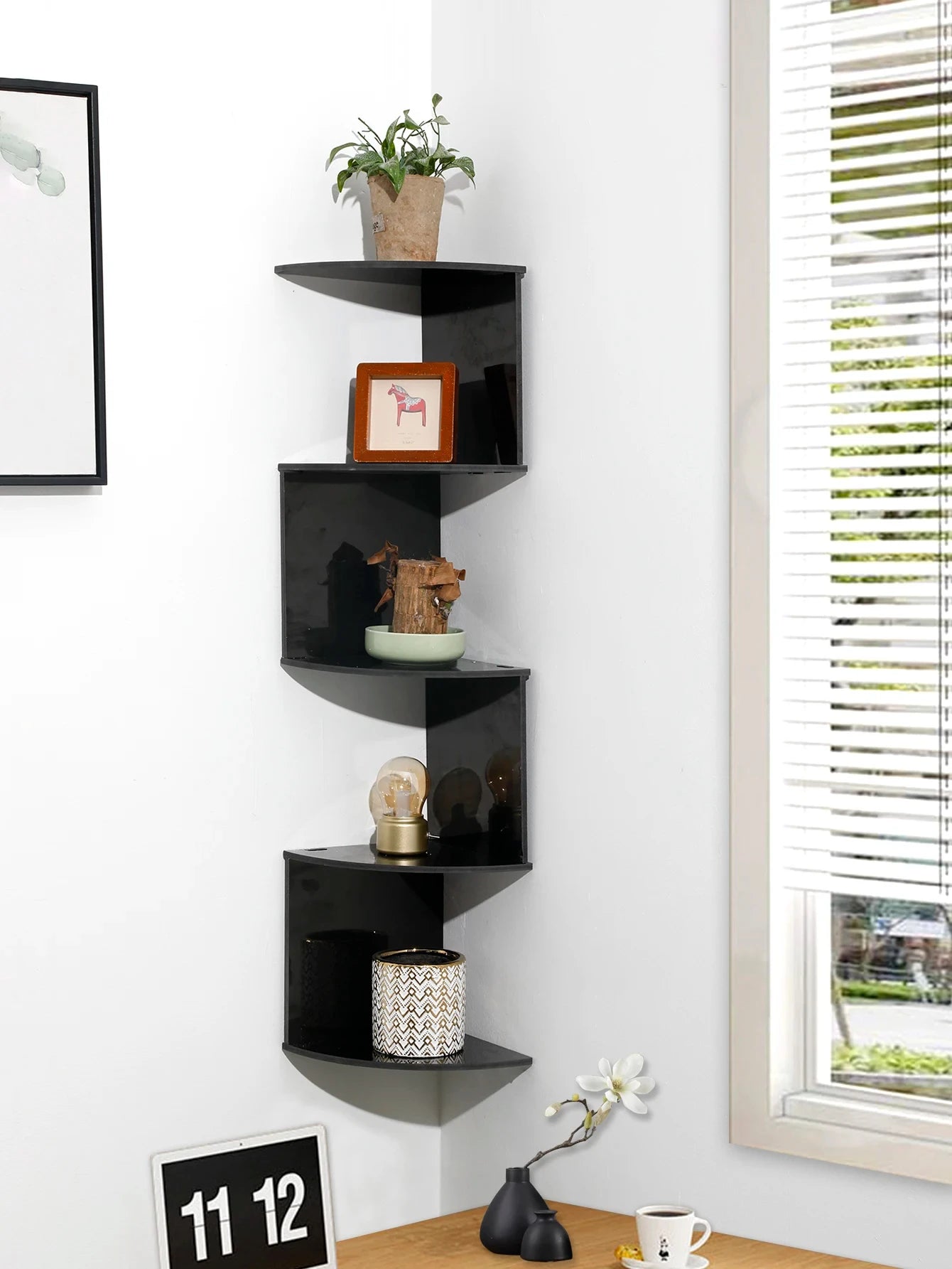 Wooden Burlywood Storage Shelf