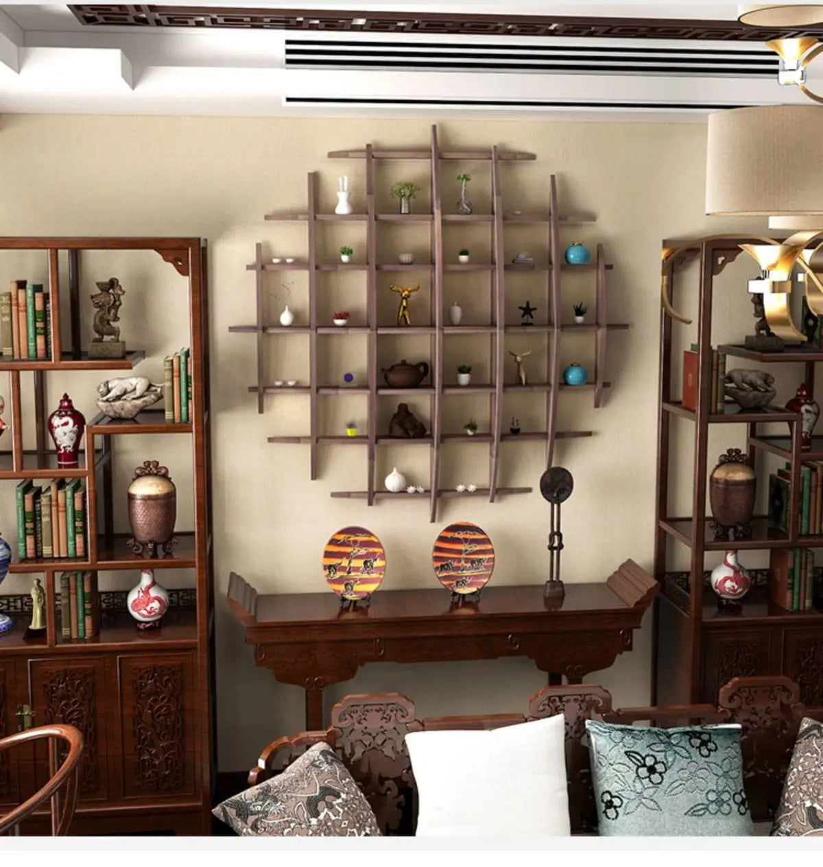 Minimalist Chinese Style Tea Set Display Rack