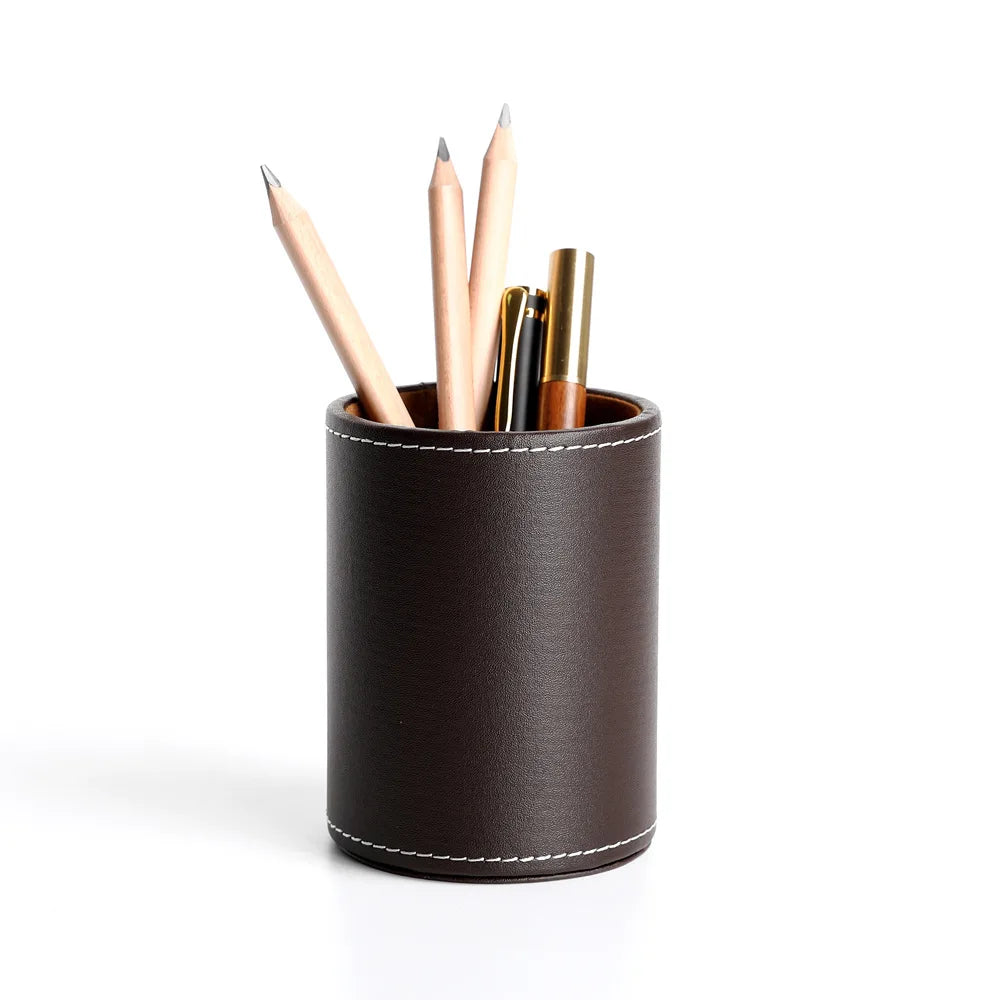 Business Leather Pen Holder Makeup Brush Storage Box Living Room Desktop Storage Office Desktop Storage Box