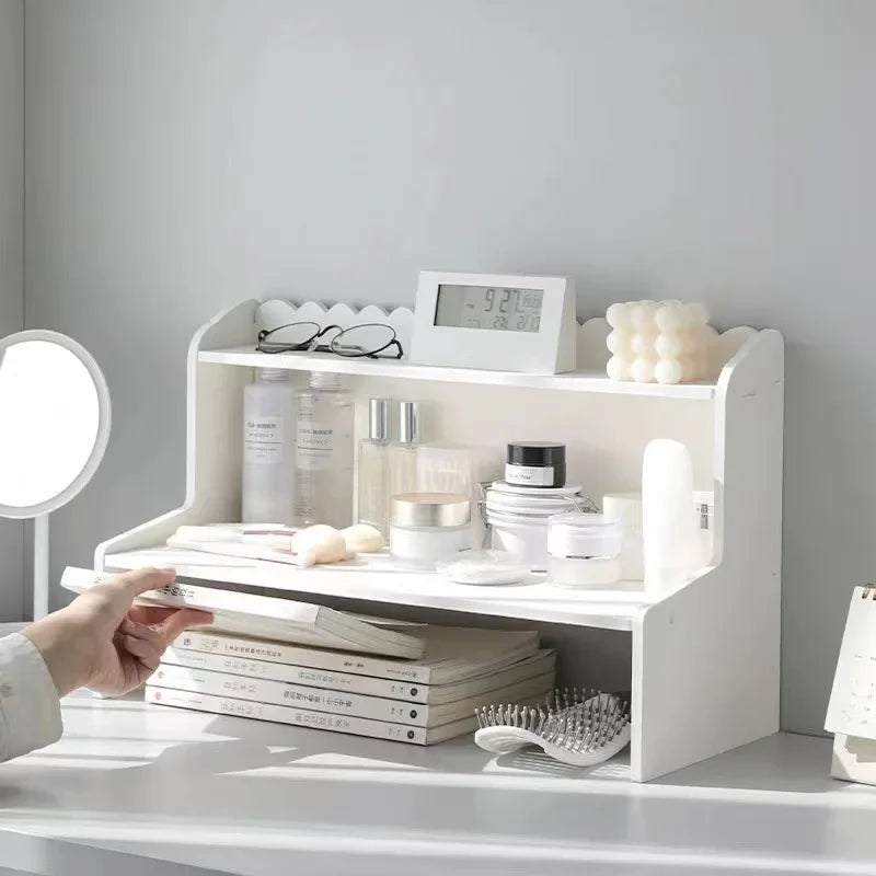 Two-Layer Wooden Desktop Organizer