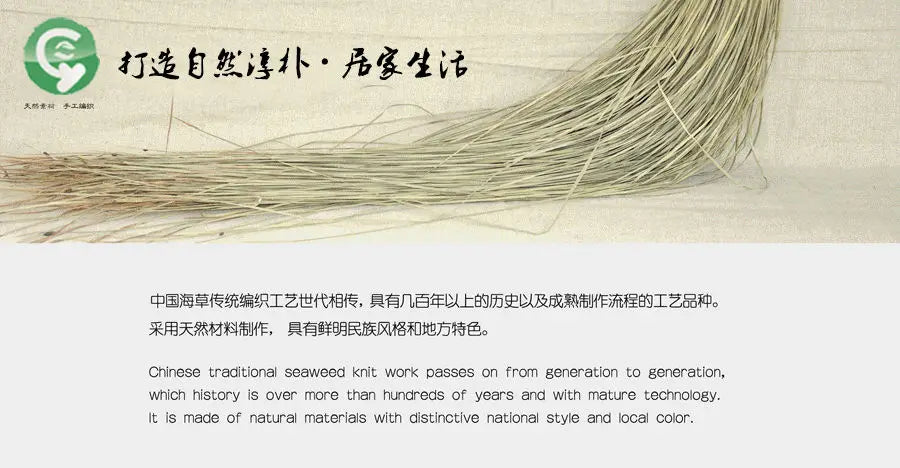 Seagrass Rattan Basket Foldable Wicker Organizer Handmade Plant Pot Laundry Bin Decorative Boho Style for Garden Home Decor