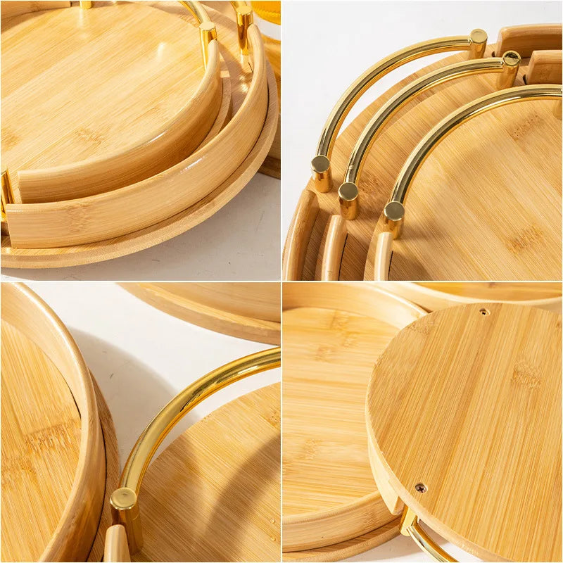Modern Bamboo Round Tray