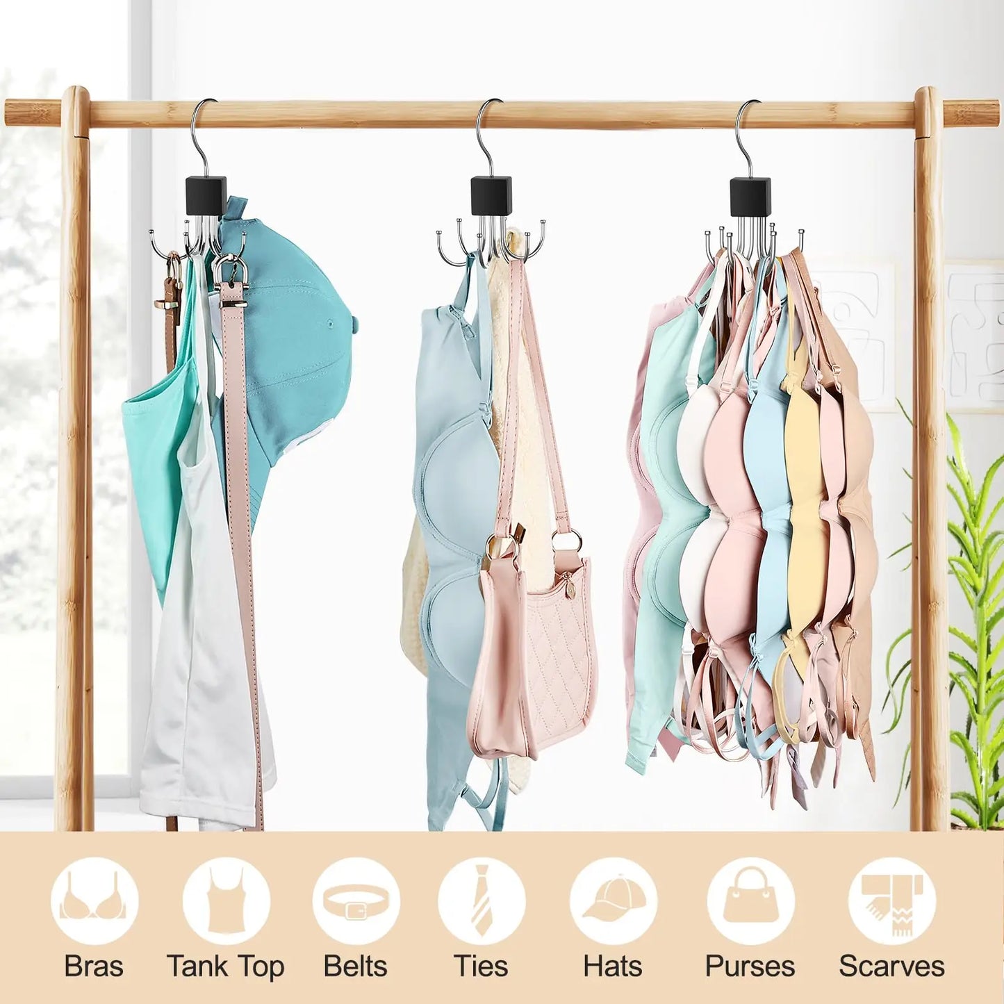 Wood & Stainless Steel Belt Rack