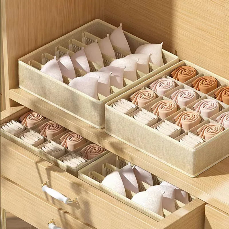 Underwear Organizer Bra Storage Box Panties Socks Storage Boxes Bedroom Wardrobe Clothes Organizer Foldable Drawer Separator Cas