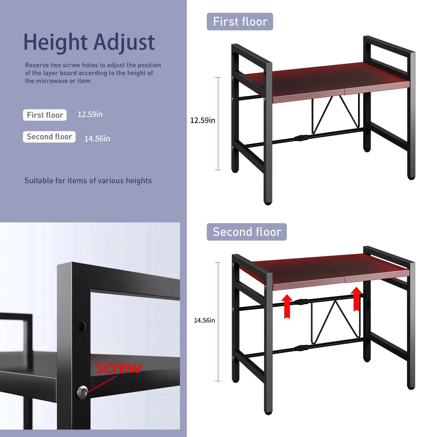Adjustable Microwave Rack