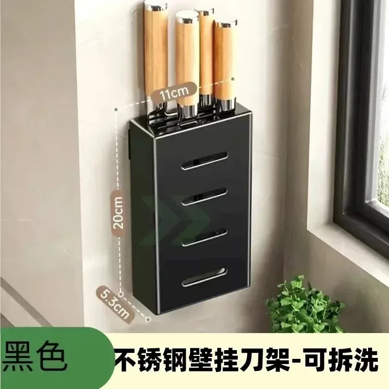 Stainless Steel Wall-Mounted Knife Holder