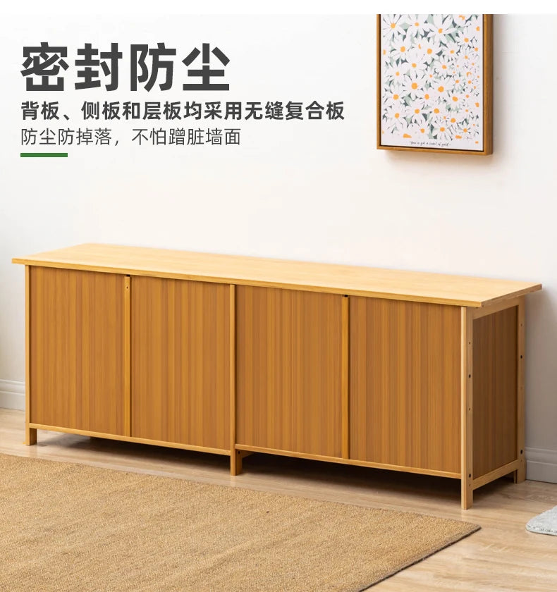 Home Entryway Shoe Bench Sit and Store Shoe Cabinet Breathable Dust-Proof Shoe Organizer Long Bench Shoe Rack for Doorway