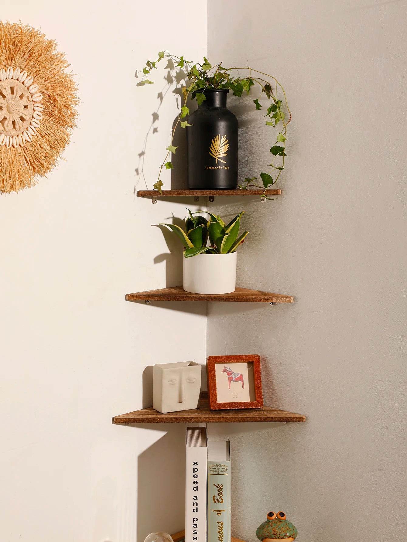 Rustic Wooden Floating Shelf