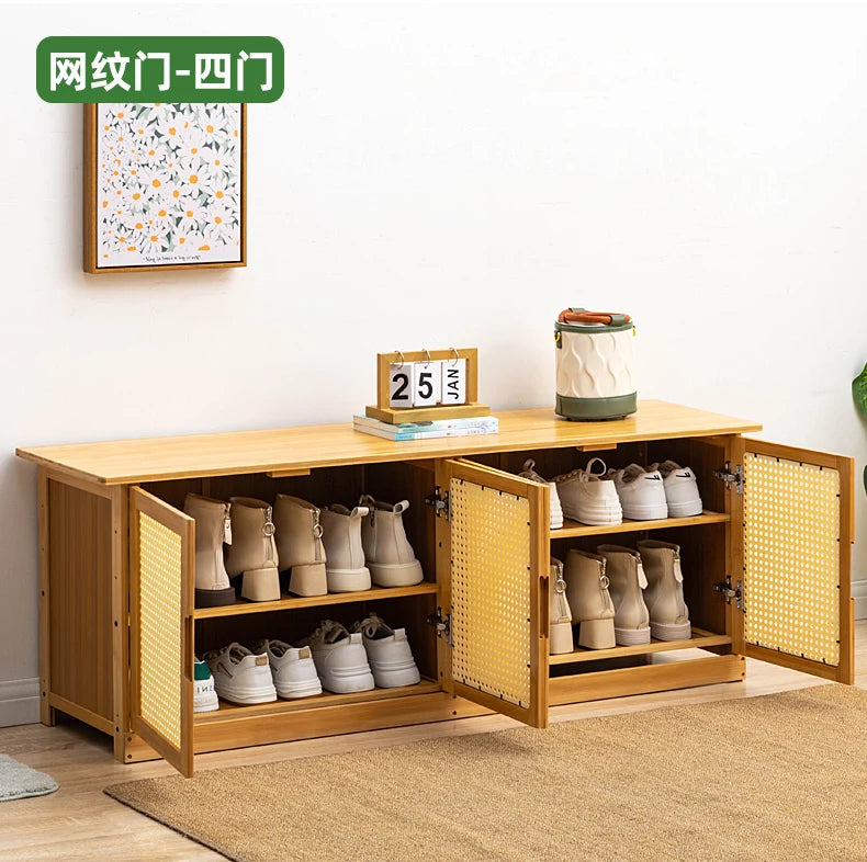 Home Entryway Shoe Bench Sit and Store Shoe Cabinet Breathable Dust-Proof Shoe Organizer Long Bench Shoe Rack for Doorway