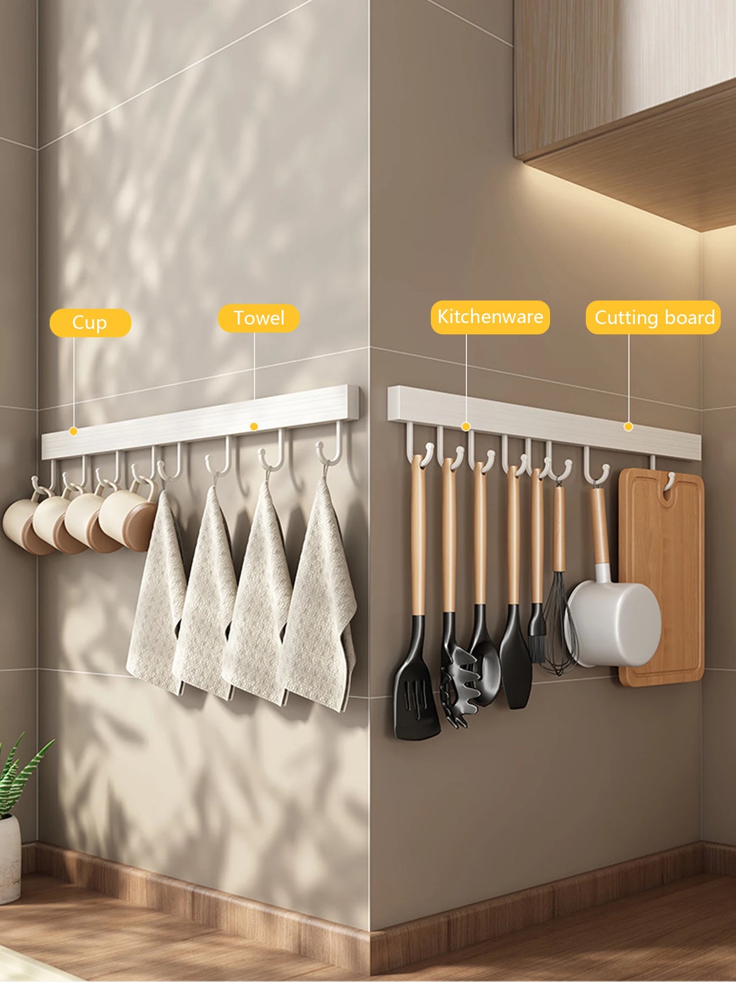 Wall Mounted Kitchen Hook Rack