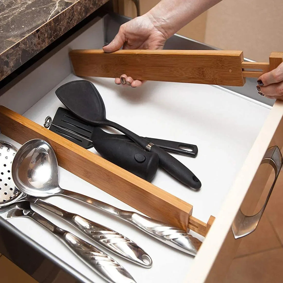 Adjustable Bamboo Drawer Dividers