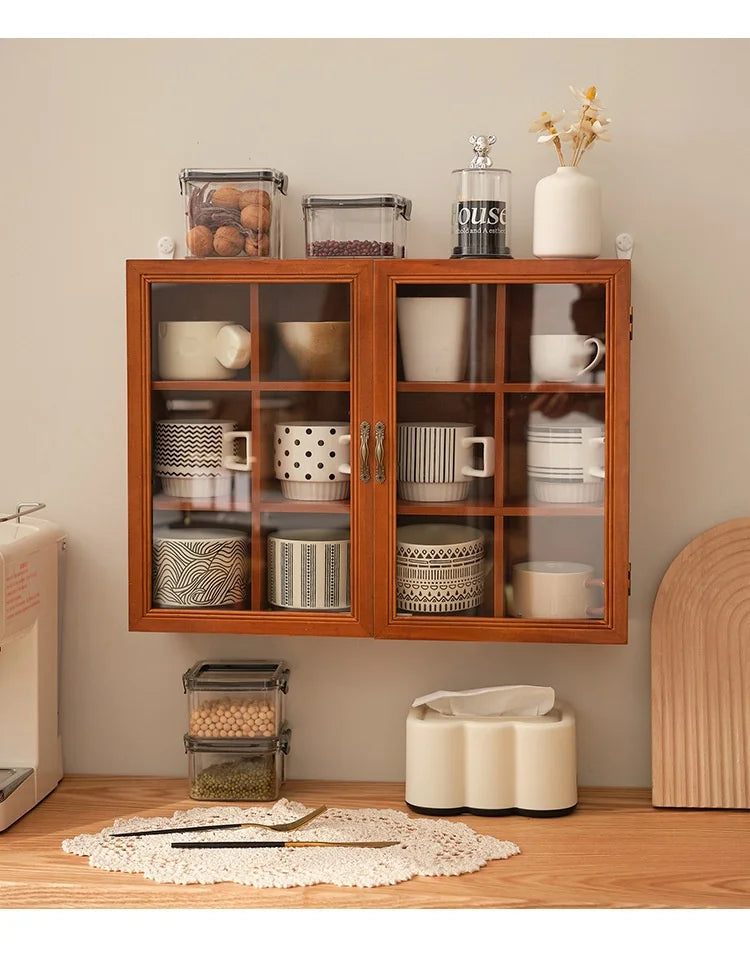 Solid Wood Vintage Cup Cabinet