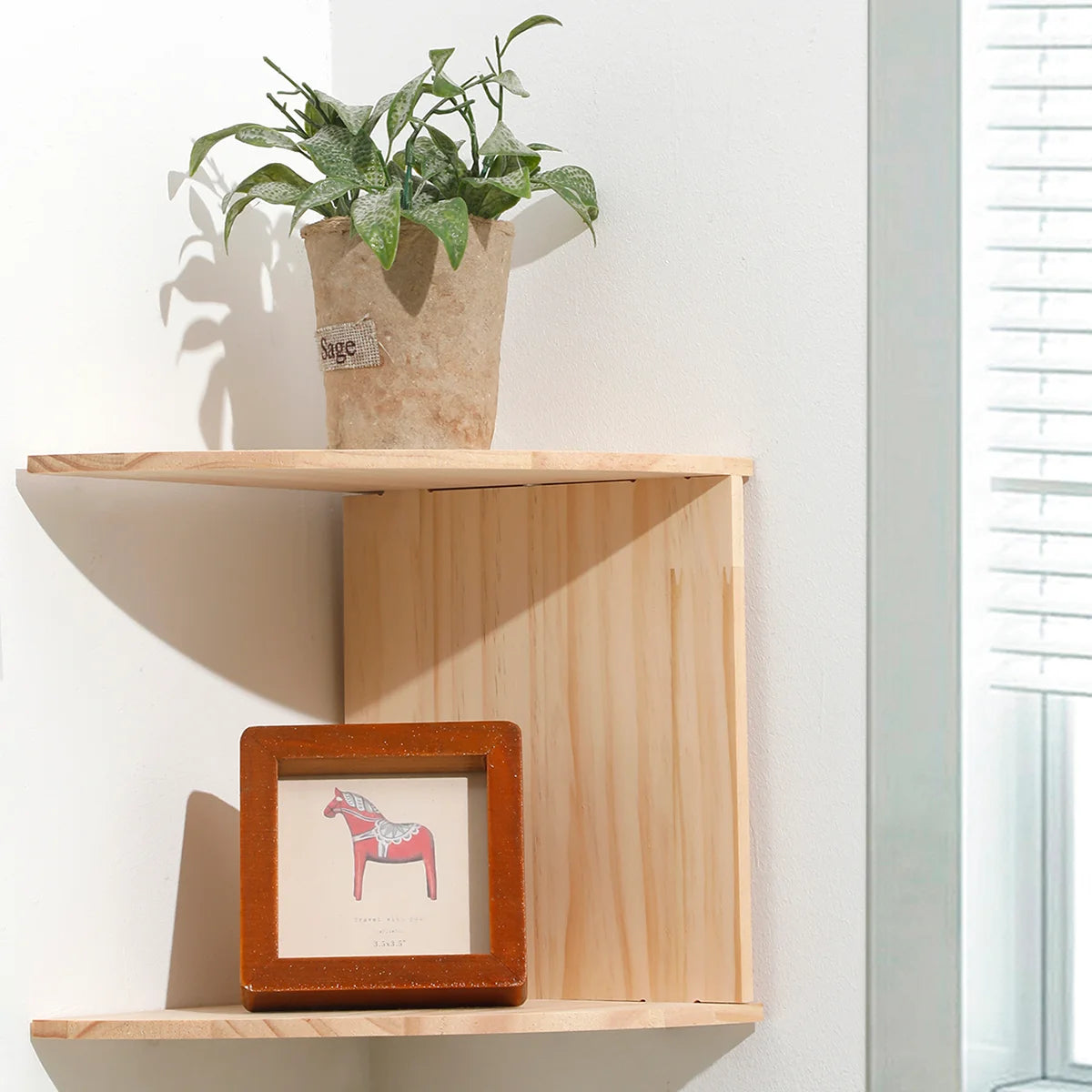 Wooden Burlywood Storage Shelf