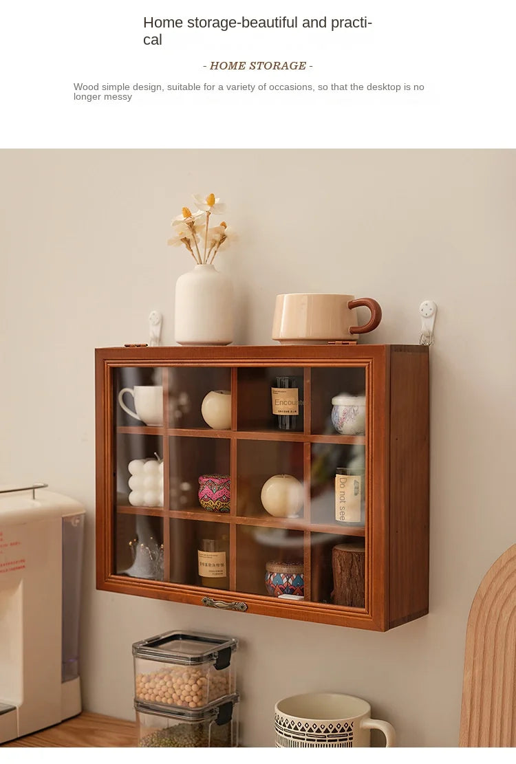 Solid Wood Vintage Cup Cabinet