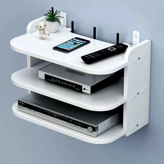 Hidden WIFI & Power Strip Wall Shelf