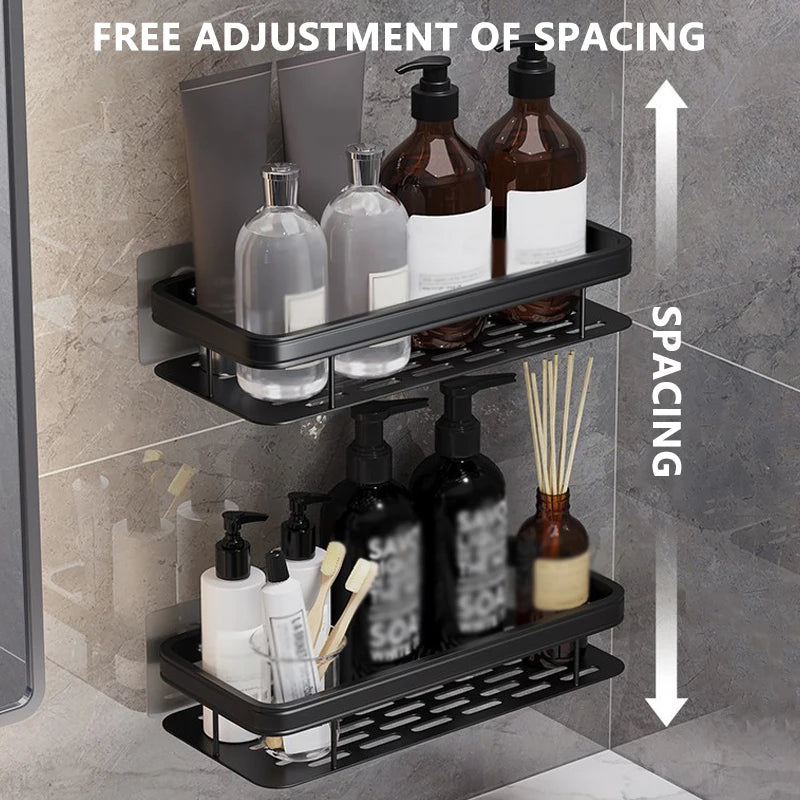 Minimalist Aluminum Wall-Mounted Bathroom Shelf