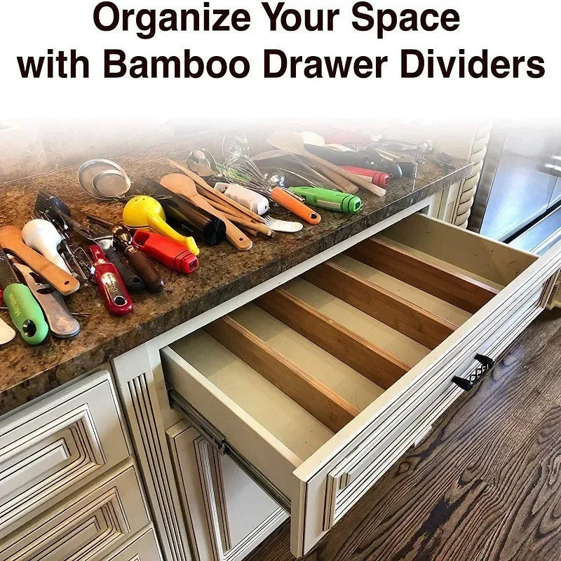 4Pcs Bamboo Drawer Dividers