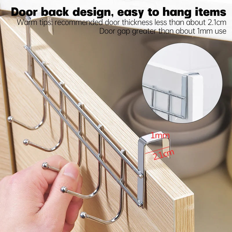 Stainless Steel Over-the-Door Cabinet Hooks