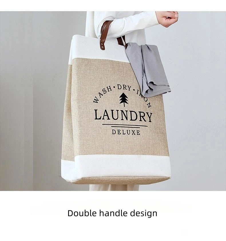 Super Large Foldable Laundry Basket Handle Waterproof Large Cotton Linen Storage Basket Kids Toys Dirty Clothing Orgnizer Bin