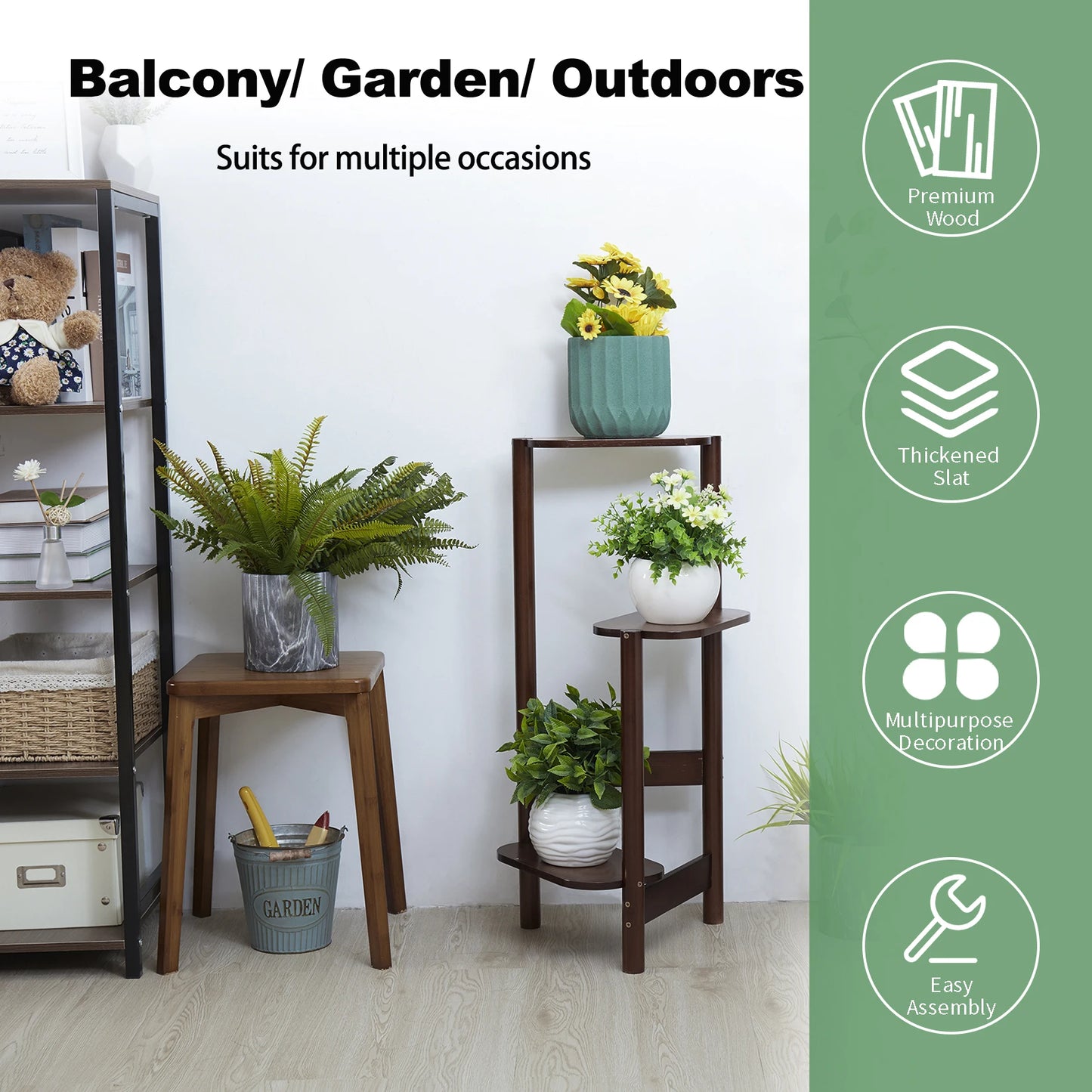 Space-Saving Bamboo Plant Stand