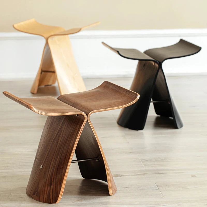 Furniture Butterfly Stool Living Room Sofa Chair Porch Shoe Changing Stool Small Bench Creative Mobile Seat Chair For Leisure