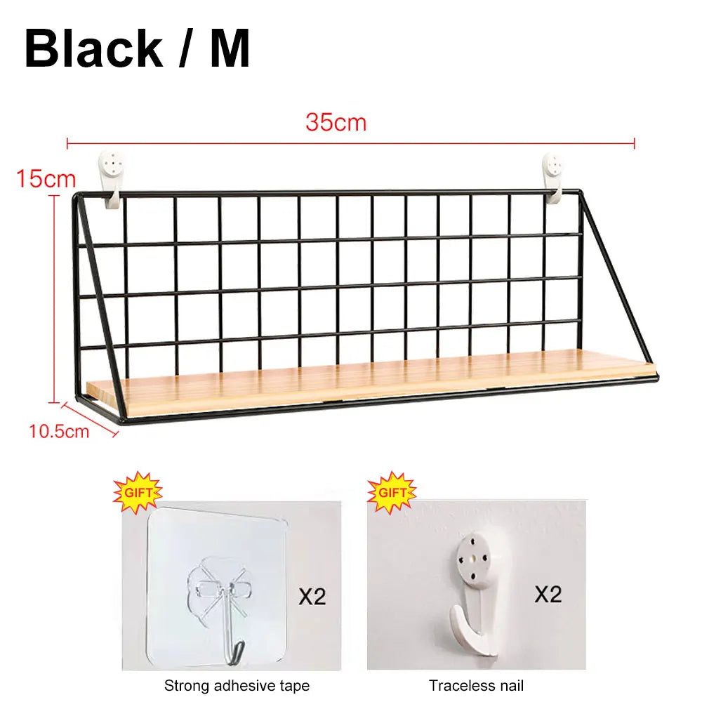Wall Mounted Wood Hanging Shelves (no Drilling)