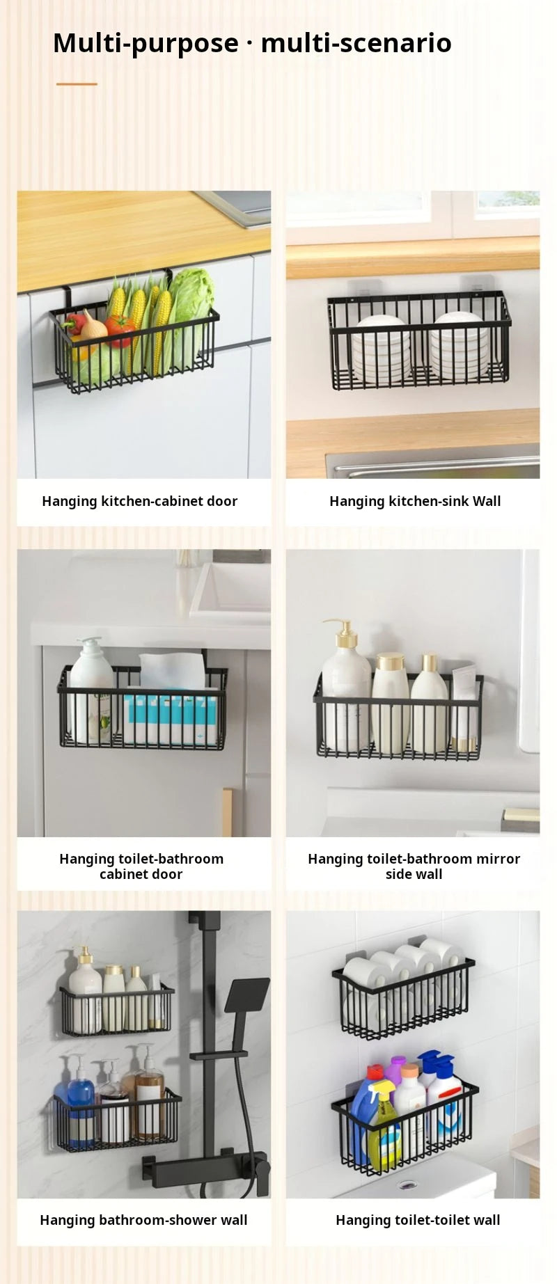 Under-Sink Cabinet Hanging Storage Rack