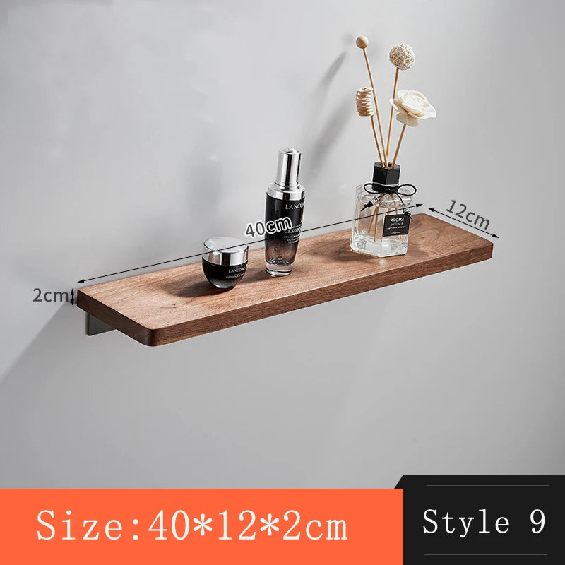 Walnut Wall-Mounted Storage Rack