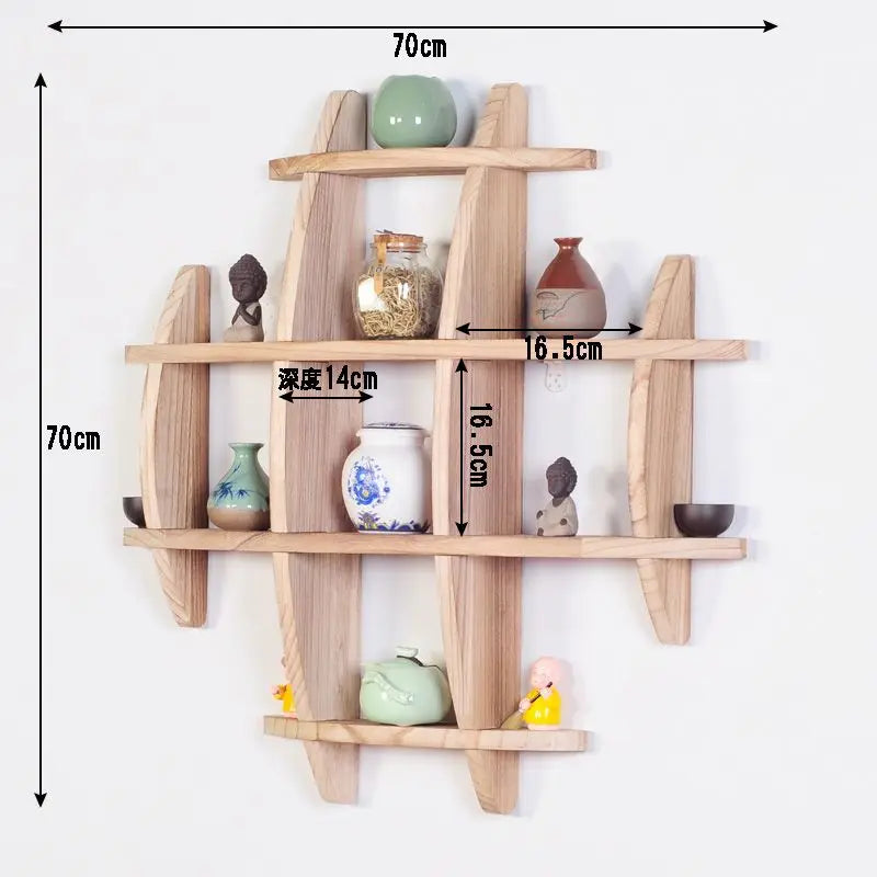 Minimalist Chinese Style Tea Set Display Rack