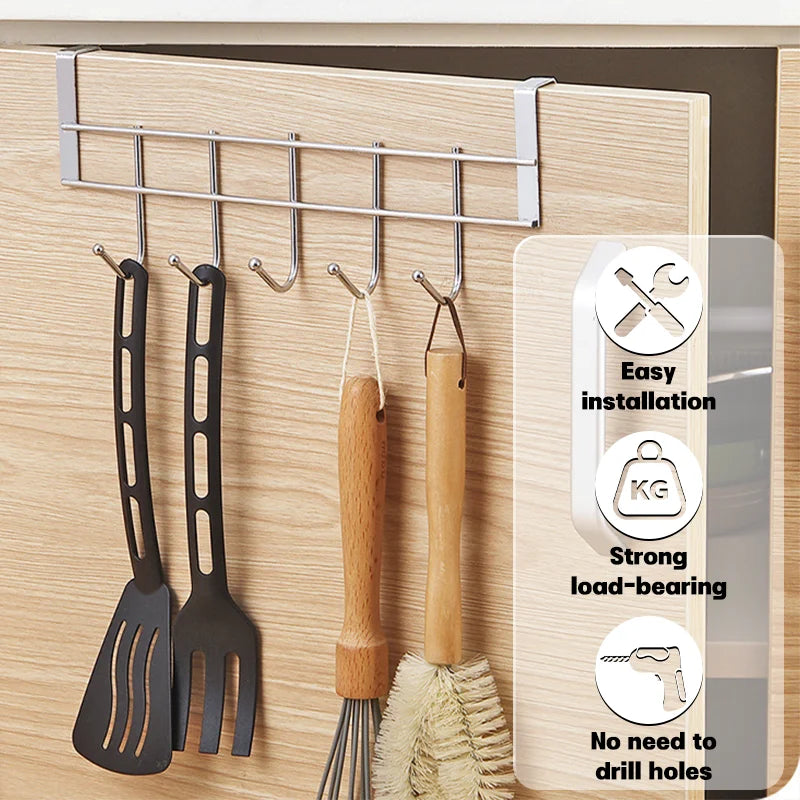Stainless Steel Over-the-Door Cabinet Hooks
