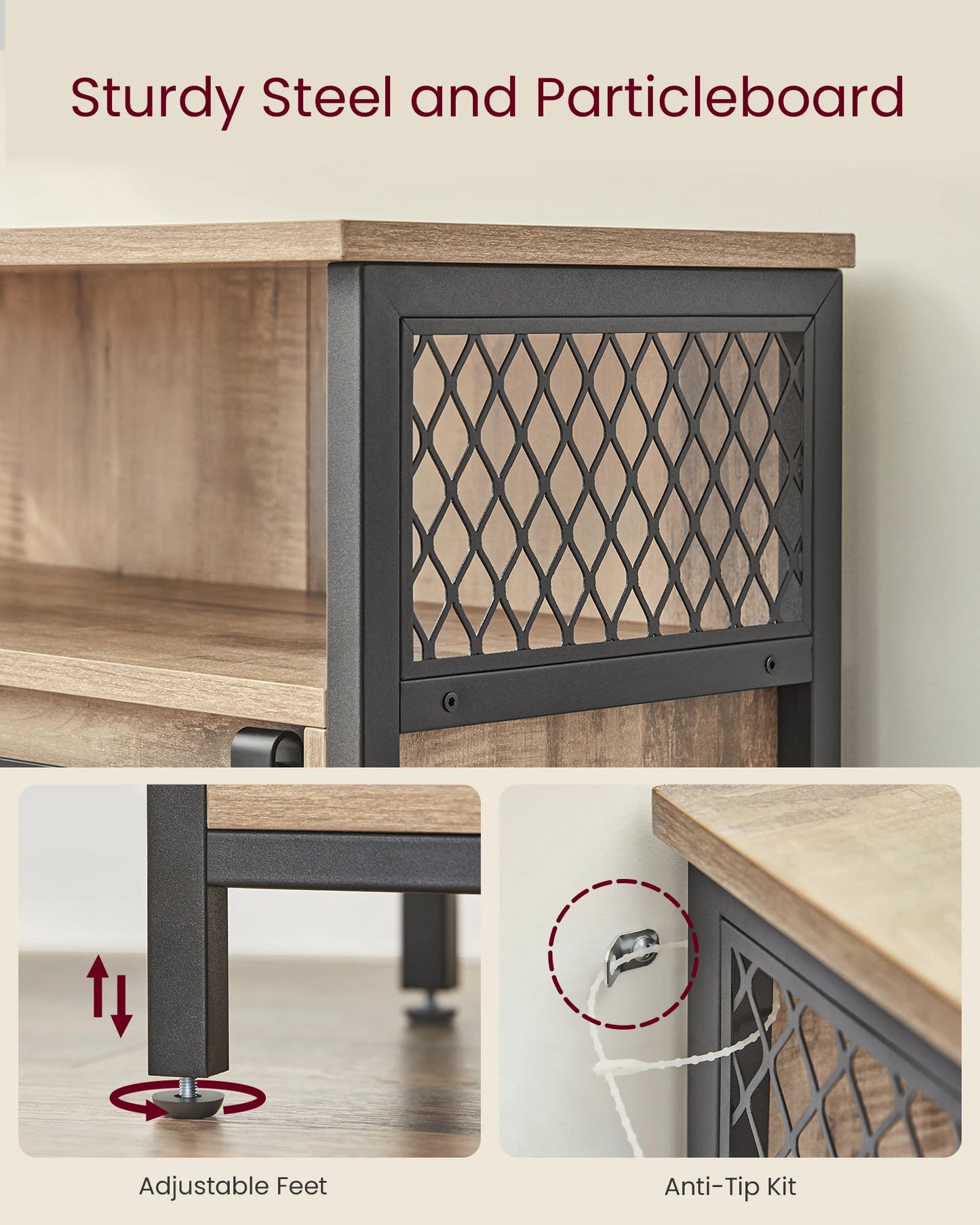 VASAGLE Sideboard, Storage Cabinet, Kitchen Cupboard with Sliding Barn Door