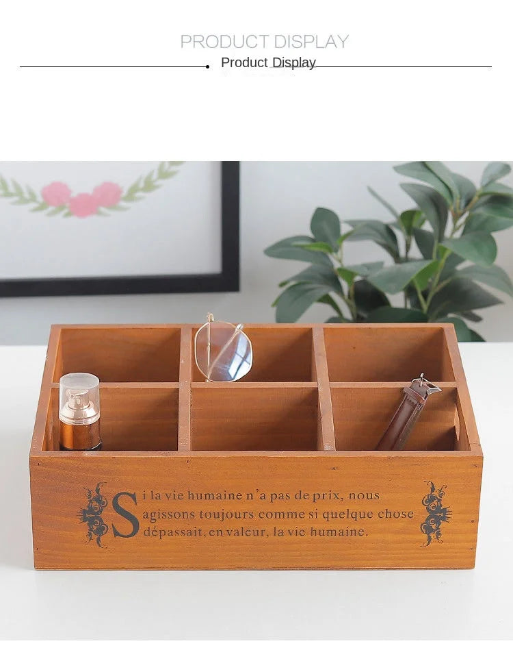 Vintage Wooden Desktop Organizer
