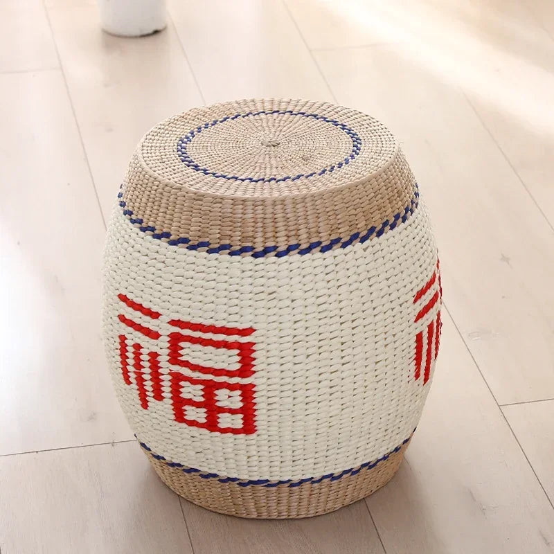 Tight Weave Sofa Seat Sturdy Sitting Stool Pine Shoe Changing Bench High Load-bearing Small Stools Suitable for Living Room