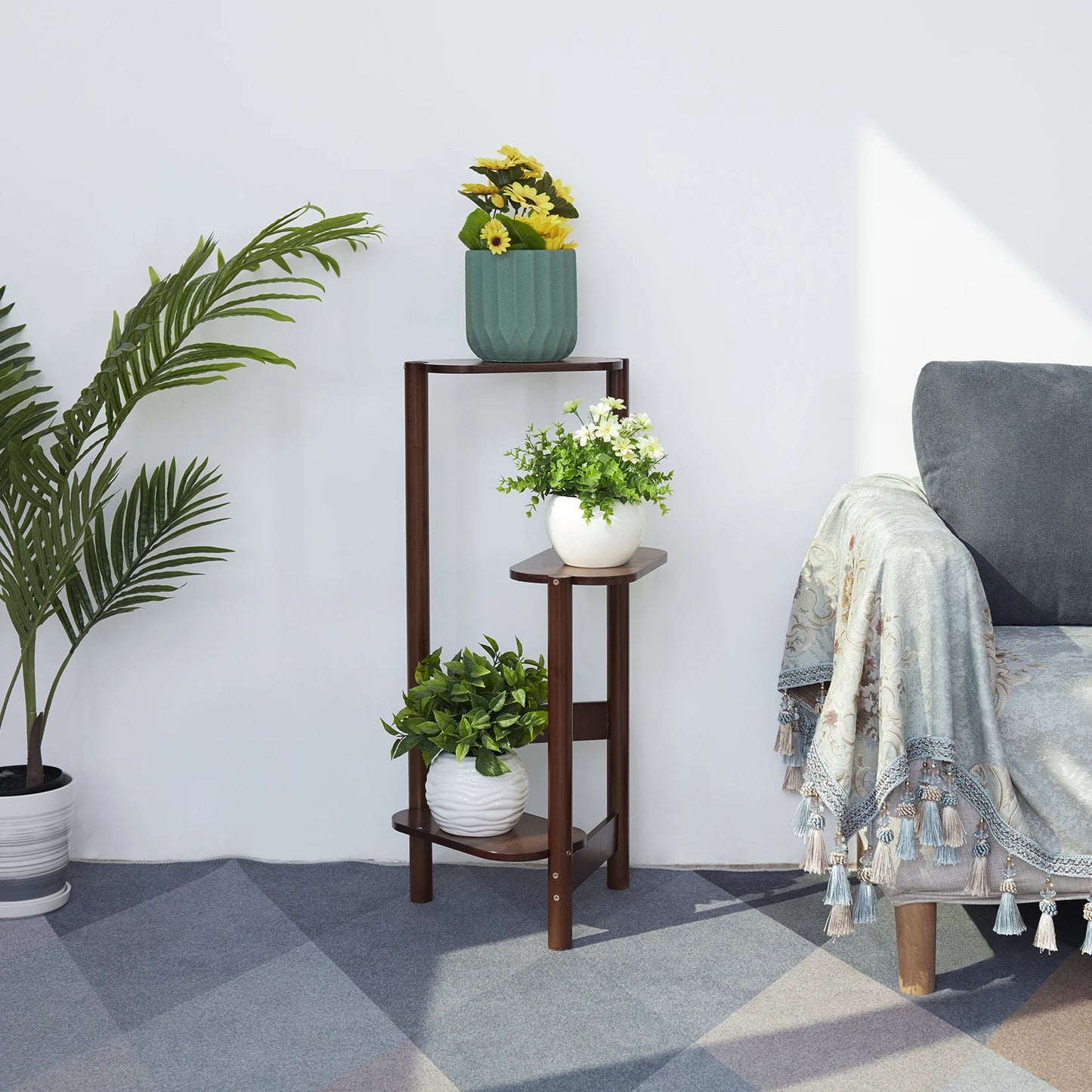 Space-Saving Bamboo Plant Stand