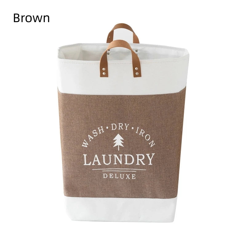 Super Large Foldable Laundry Basket Handle Waterproof Large Cotton Linen Storage Basket Kids Toys Dirty Clothing Orgnizer Bin