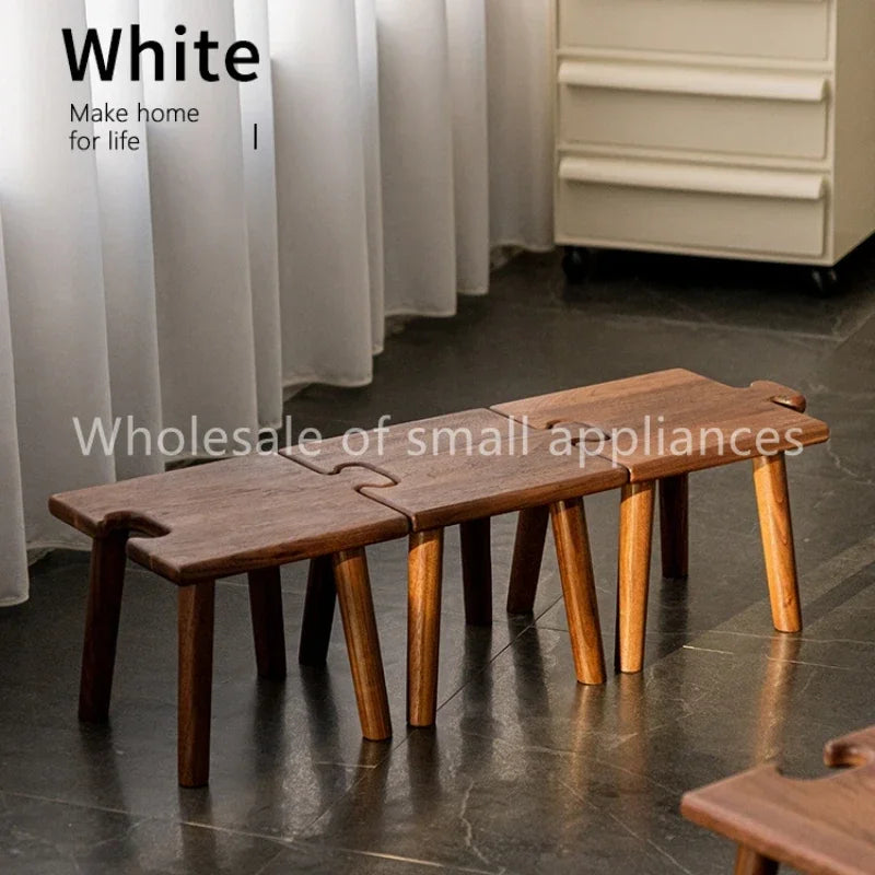 Solid Black Walnut Low Stool
