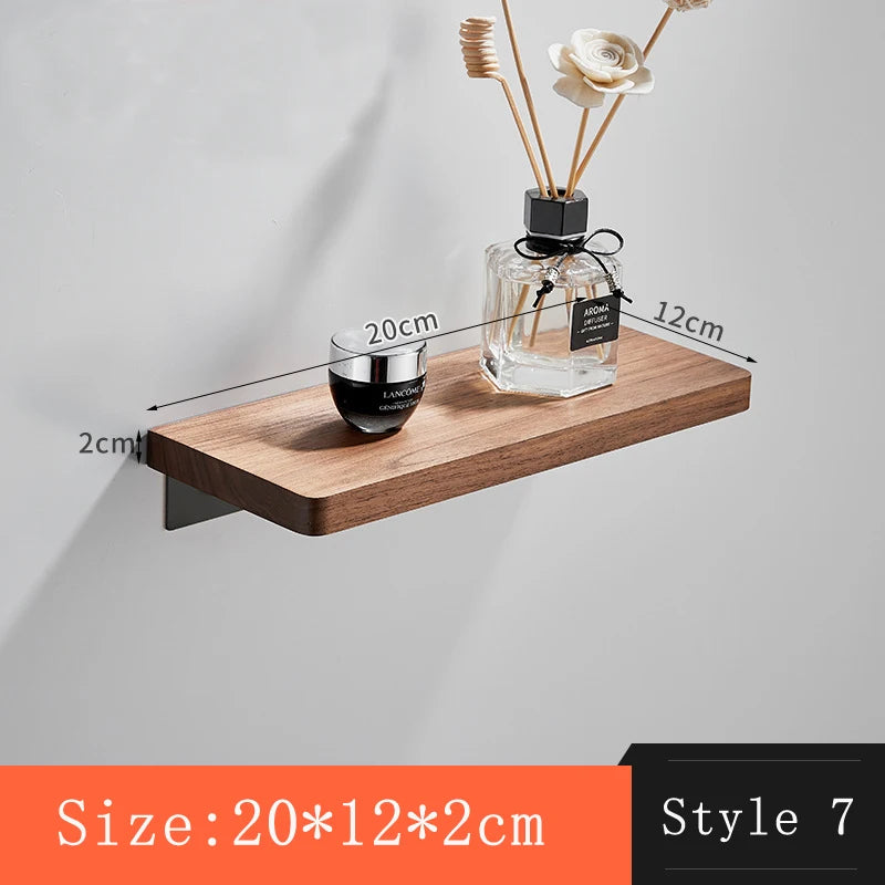 Walnut Wall-Mounted Storage Rack