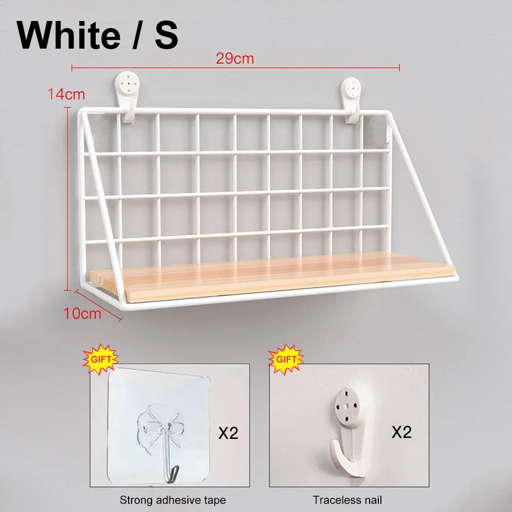 Wall Mounted Wood Hanging Shelves (no Drilling)