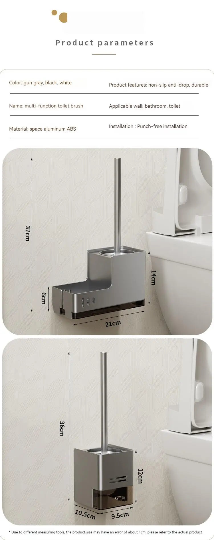 Modern Aluminium Toilet Brush Holder