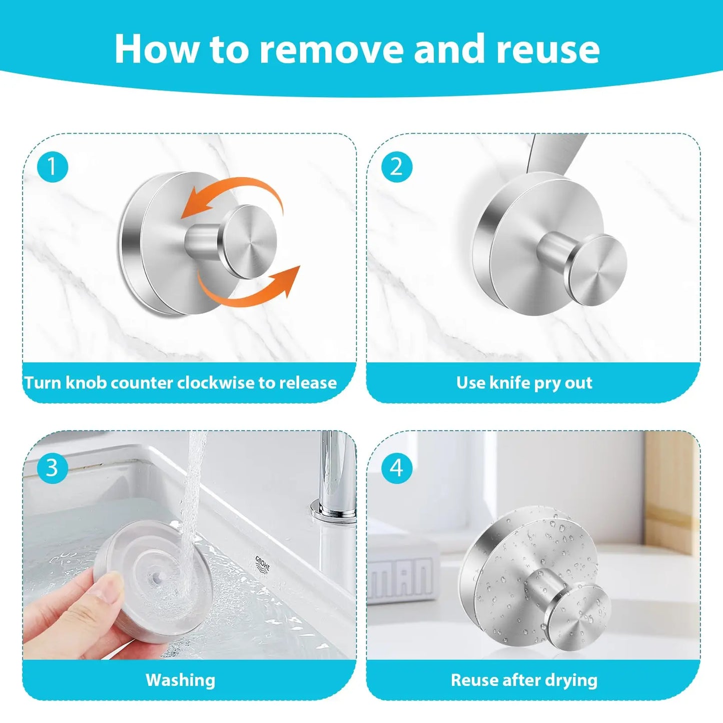 Modern Stainless Steel Vacuum Suction Hook