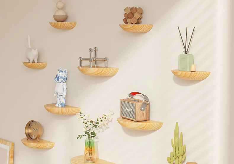 Wall-Mounted Wooden Shelf