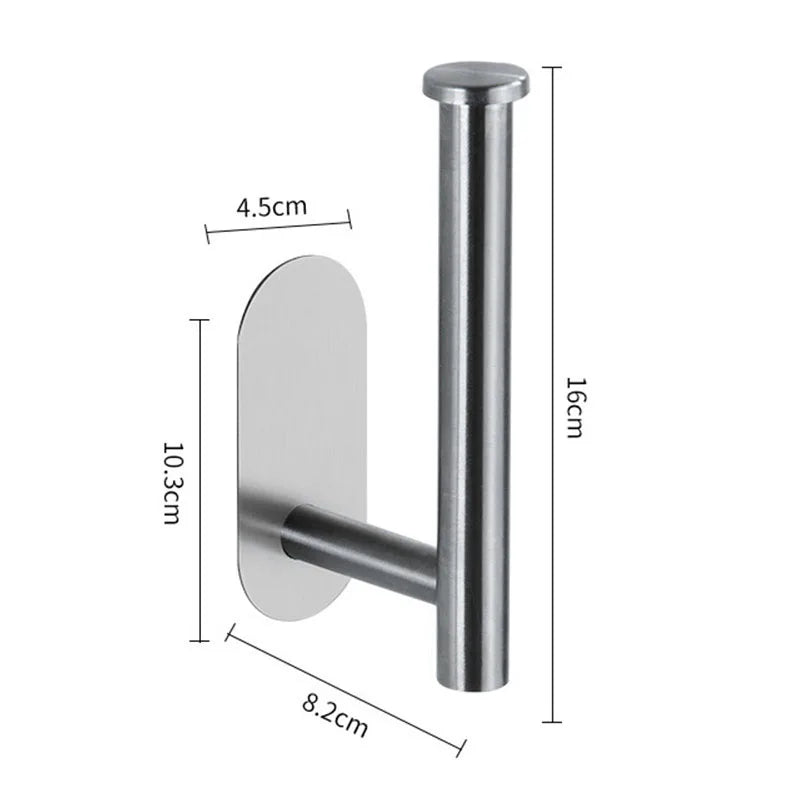 Punch-Free Stainless Steel Toilet Paper Holder