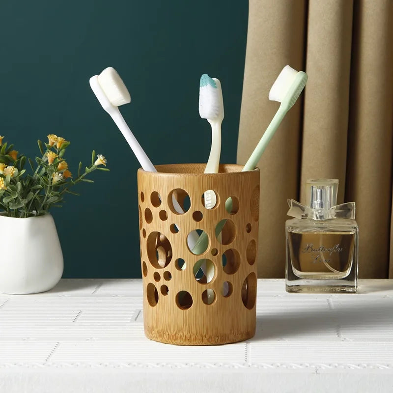 Natural Bamboo Bathroom Holder