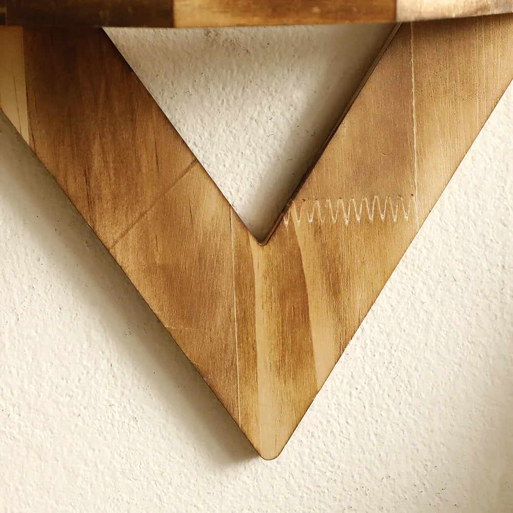 Modern Diamond Wood Wall Shelf