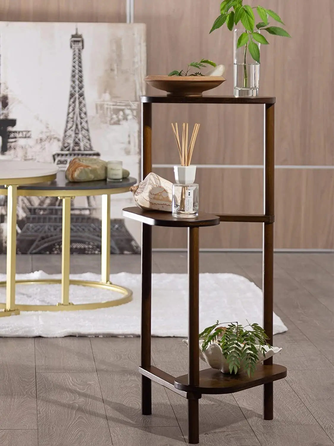 Space-Saving Bamboo Plant Stand